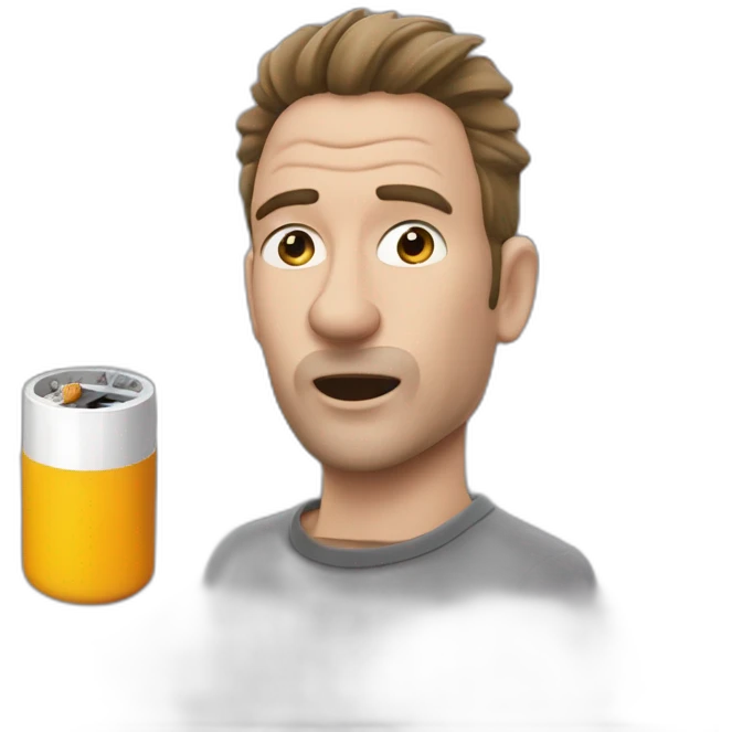 Yann WATRELOT qui fume une cigarette électronique  emoji