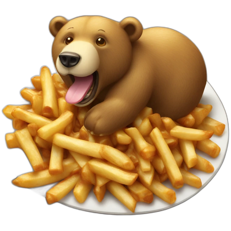 Poutine sur un ours emoji
