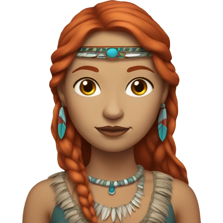 Pale skin Native american woman that is a redhead emoji