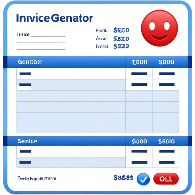 fast invoice generator red blue emoji