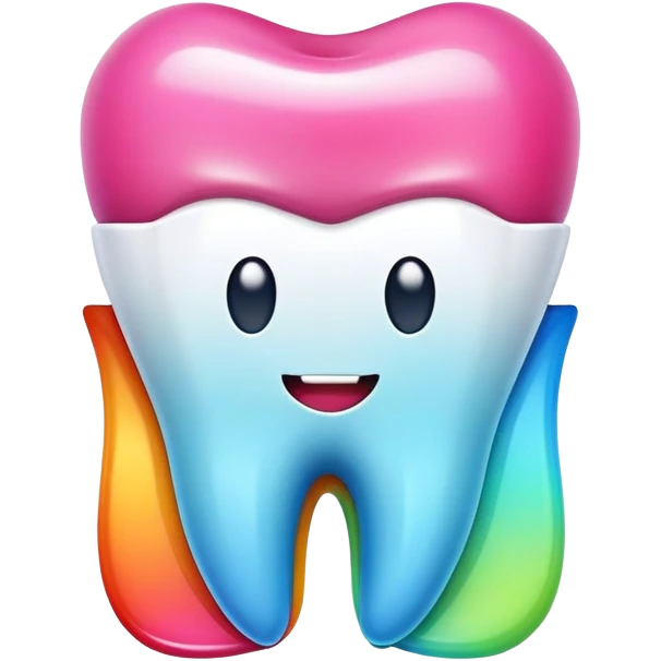 colorful dental app icon, tooth app with vibrant colors emoji