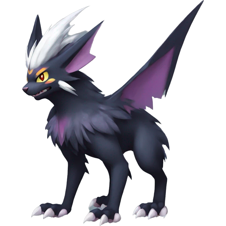 Edgy Cool Fluffy Shadow type Nargacuga-Noivern-Pokémon-fusion-cat Full Body emoji