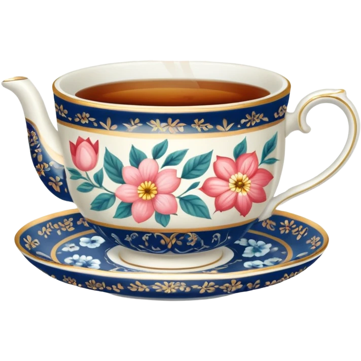 A pretty teacup with hot tea  emoji