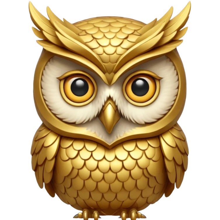 goldene eule für weisheit und wissen emoji