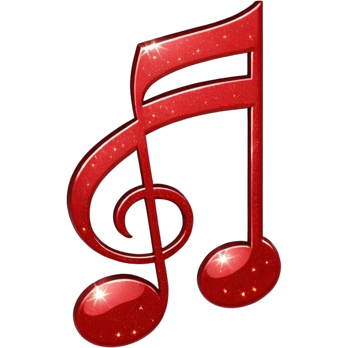 red glitter music note emoji