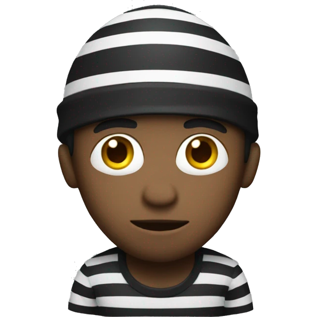 robber wearing stripes emoji