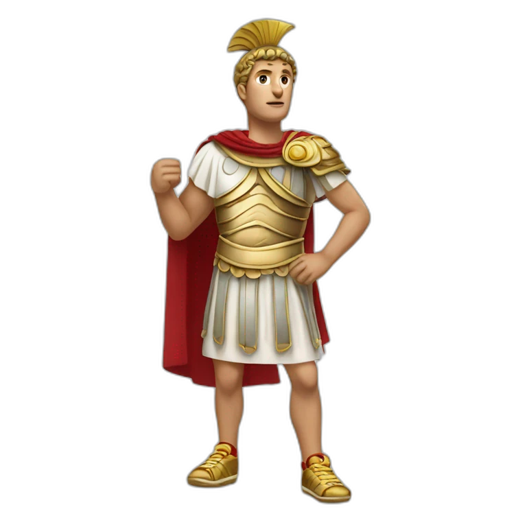 Roman imperator wearing running shoes emoji