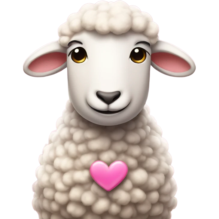 Sheep being in love, pink flur  emoji