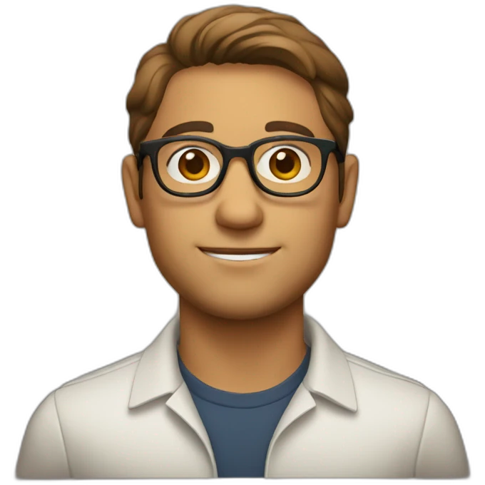 An Italian guy with brown glasses emoji