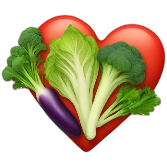 broken heart with vegetables emoji