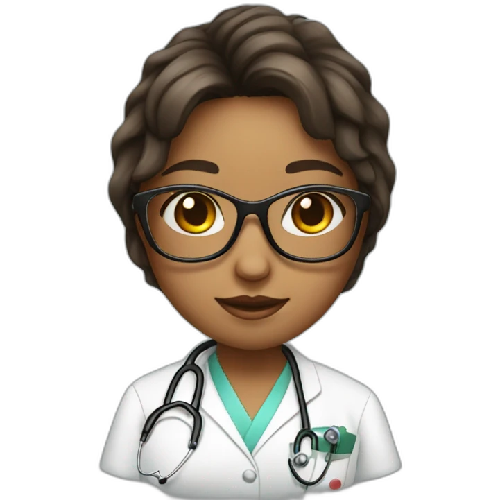 Girl doctor cute glasses with books  emoji