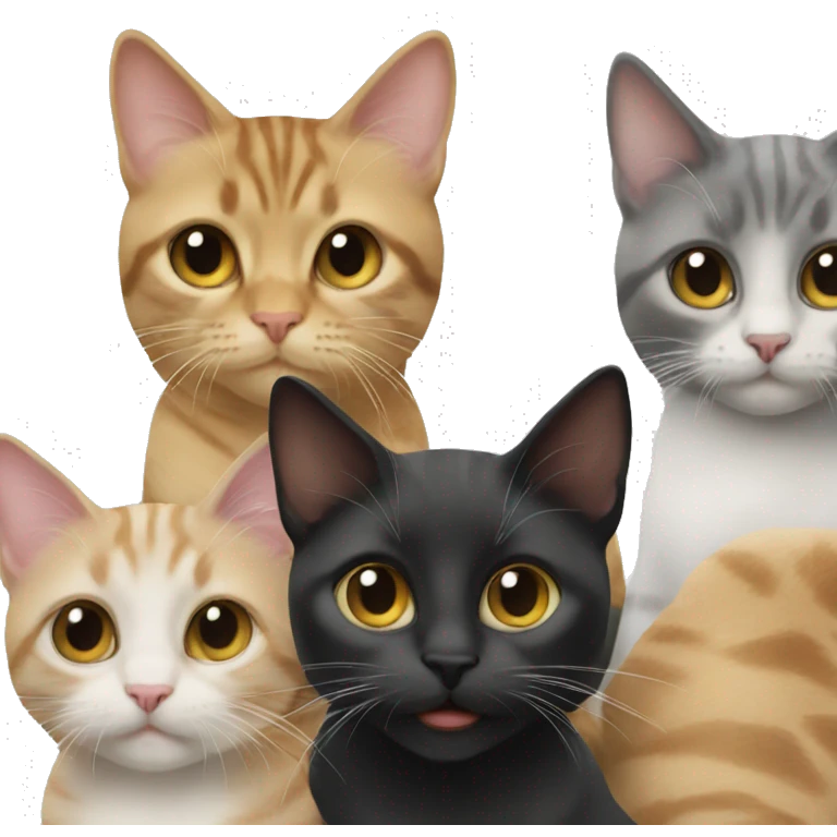 3 cats at a birthday party emoji