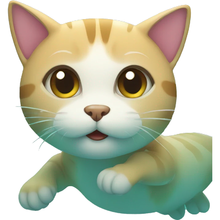 A swimming cat emoji