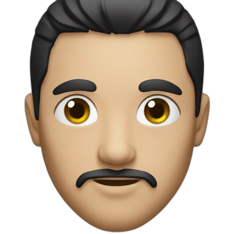glass eyed black haired man wearing a viking hat emoji