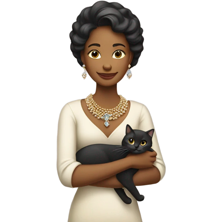 Mom with cat and jewelry emoji