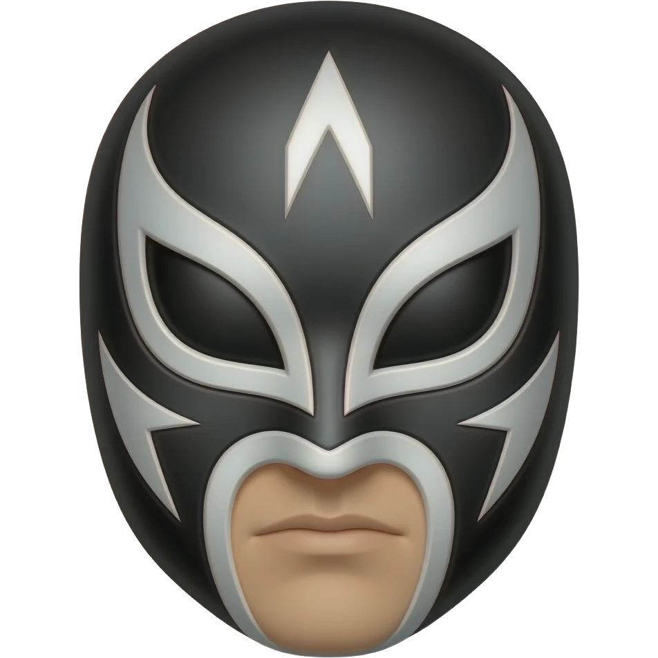 Make a rey mysterio mask black and white cover mouth area emoji