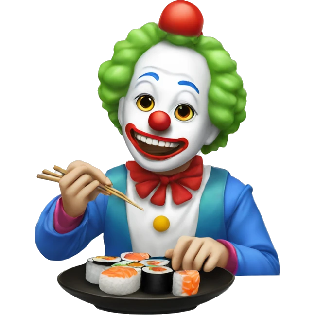 a clown eating sushi emoji