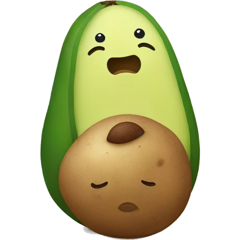 potato and avocado hugging emoji
