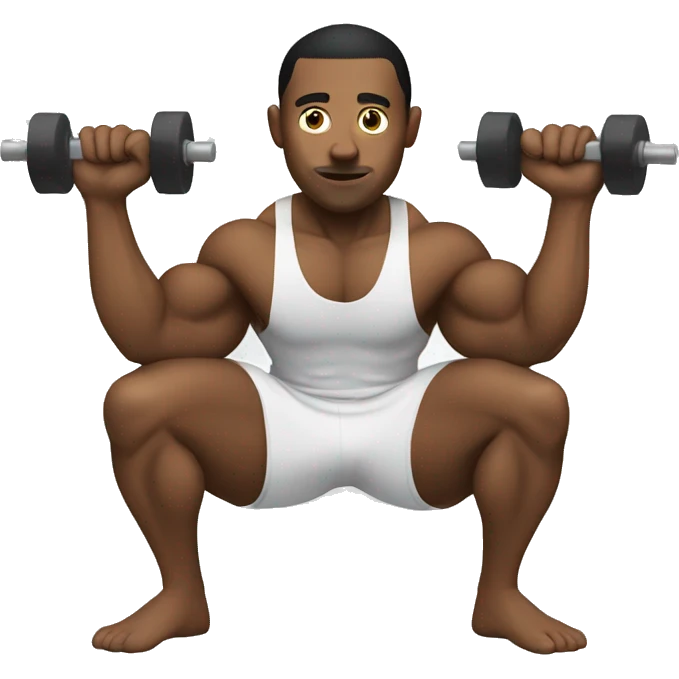 a man doing squat (gym) emoji