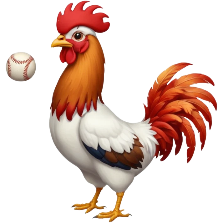 rooster with baseball hat emoji