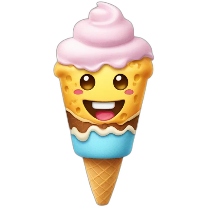 Ice cream smiling emoji