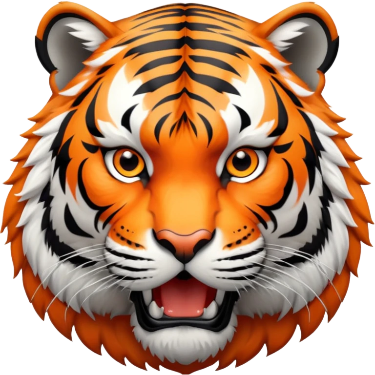 fierce tiger with orange and black stripes emoji