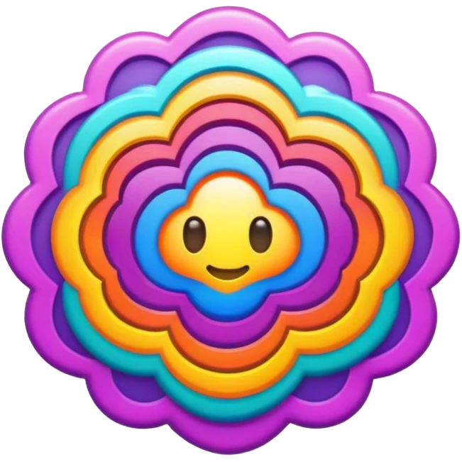 Psychedelic colored Border line emoji