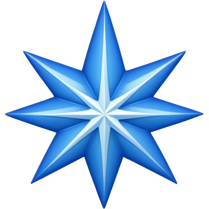 11 corners blue star with white colour tick on it emoji