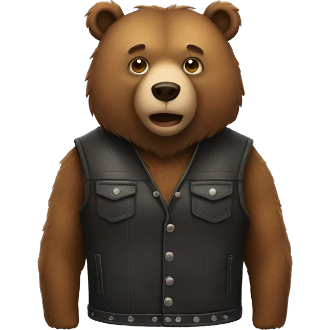 bear wearing a leather vest emoji