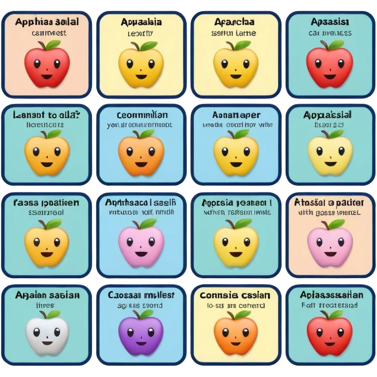 Aphasia patient cards emoji