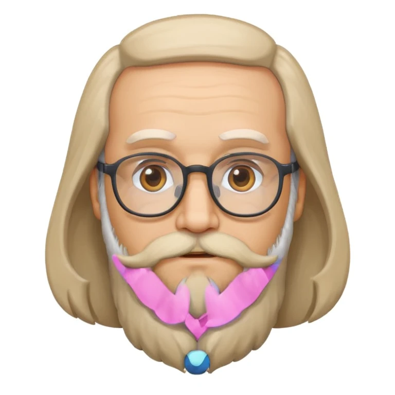 Mendeleev scientist emoji with beard and glasses, neutral background emoji