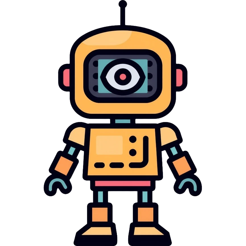 Robot with visible AI processor chip in its brain emoji