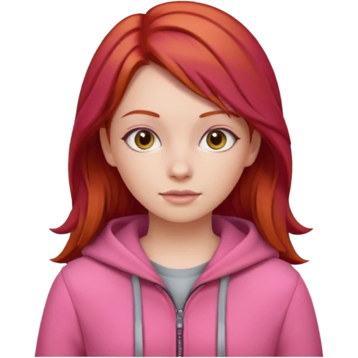 Girl with red hair and pink clothes  emoji