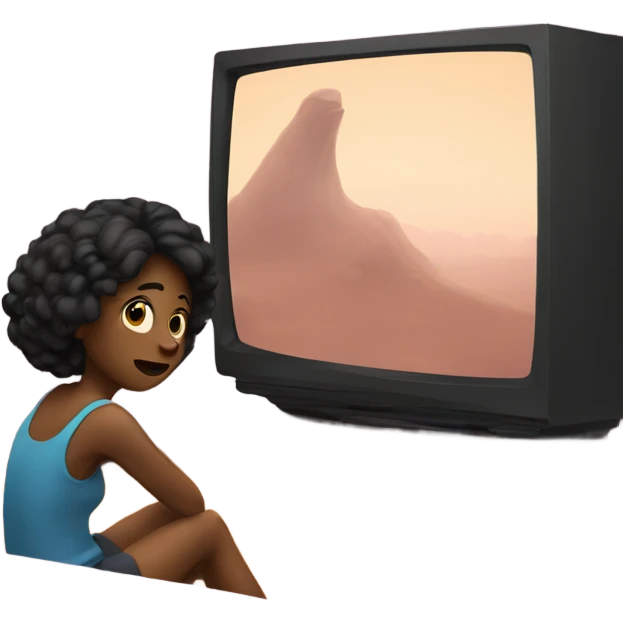 girl watching tv emoji