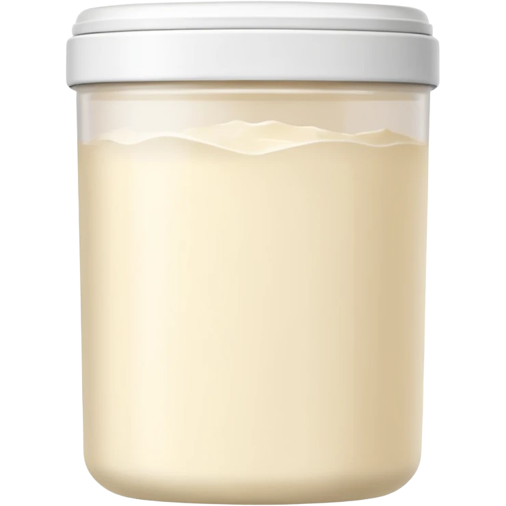 bote blanco de colágeno en polvo de vainilla sin cara sonriente emoji