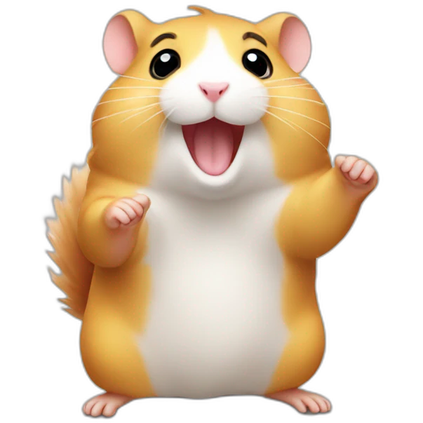 hamster with a victory-hand emoji emoji
