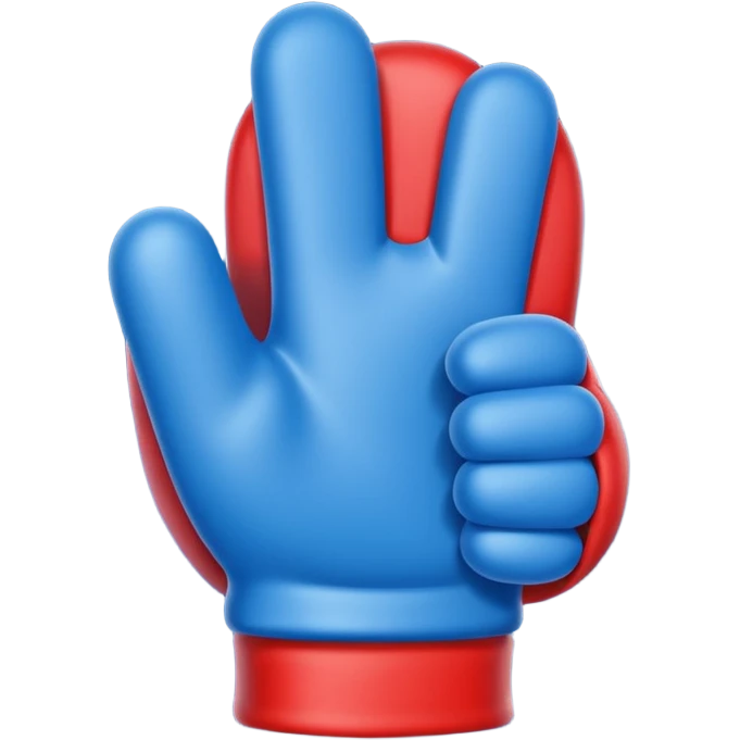 #1 glove thumbs up in blue (#00A3E0) and red (#F9423A)  emoji