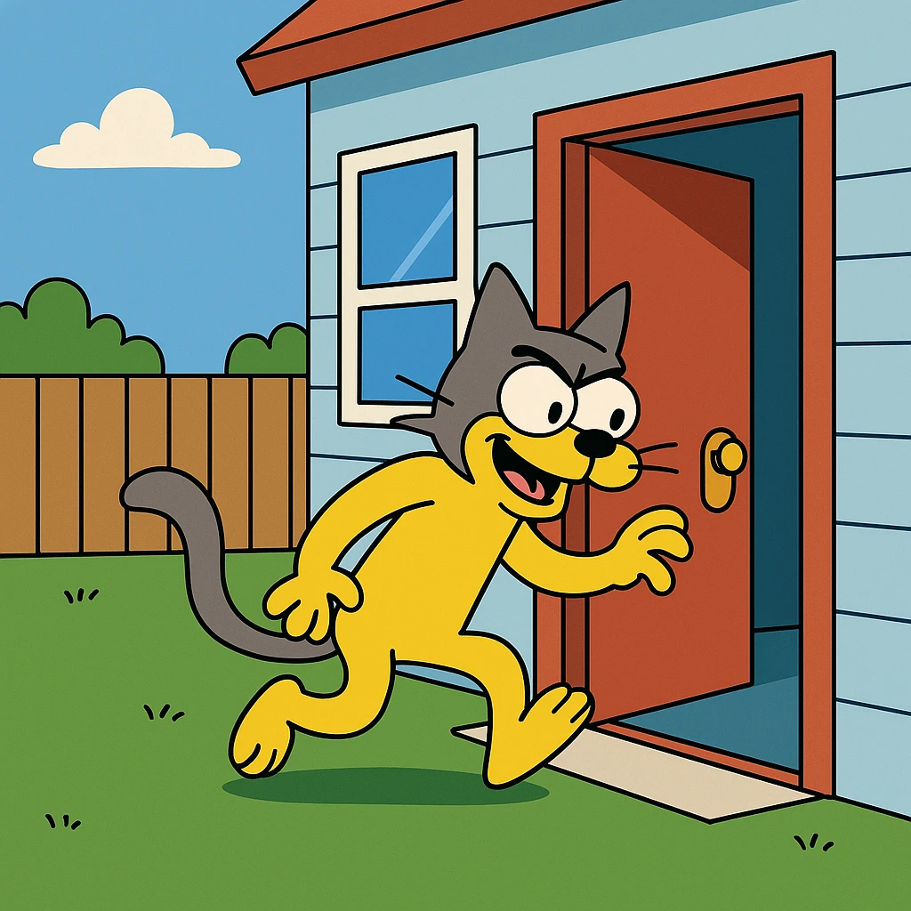 Sneak back – to return quietly and secretly.
The cat sneaked back into the house after being outside all night. emoji