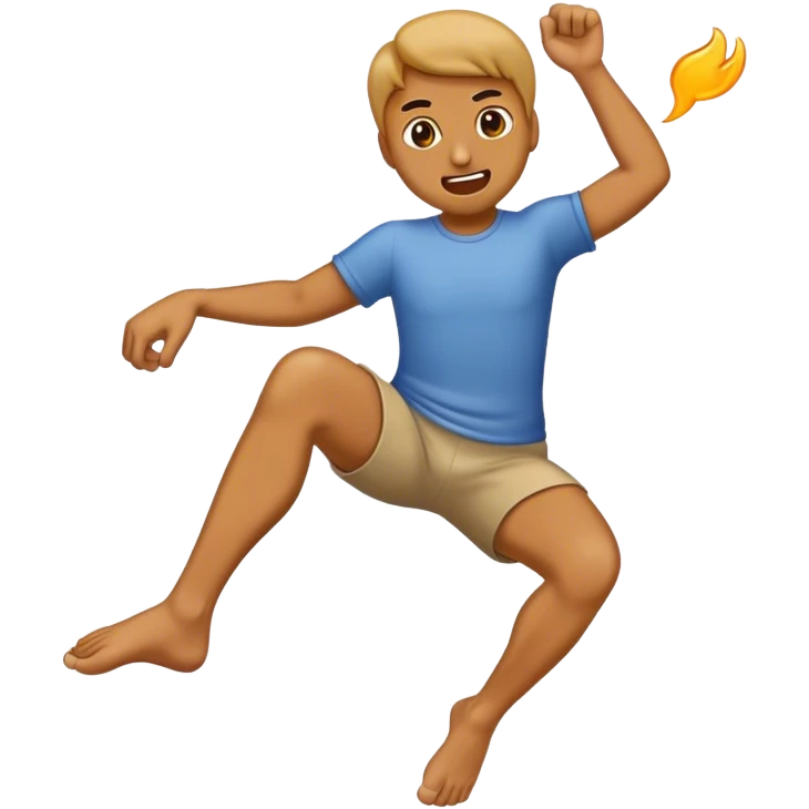 Emoji kicking feet behind head emoji
