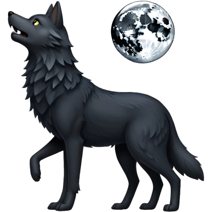 Lobo negro aullando emoji