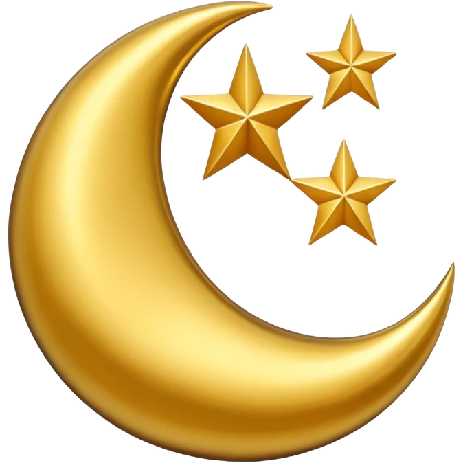 Star and Crescent emoji with black background and no face only star and crescent. emoji