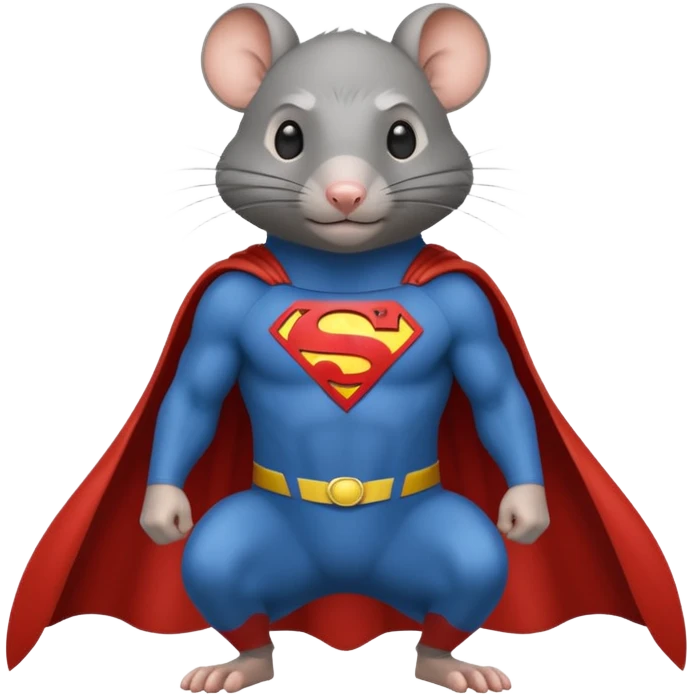 Rat wearing superman emoji