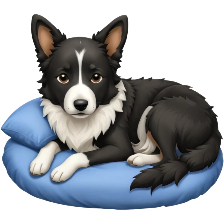  Dog blac and white sleep malinois and border collie  emoji