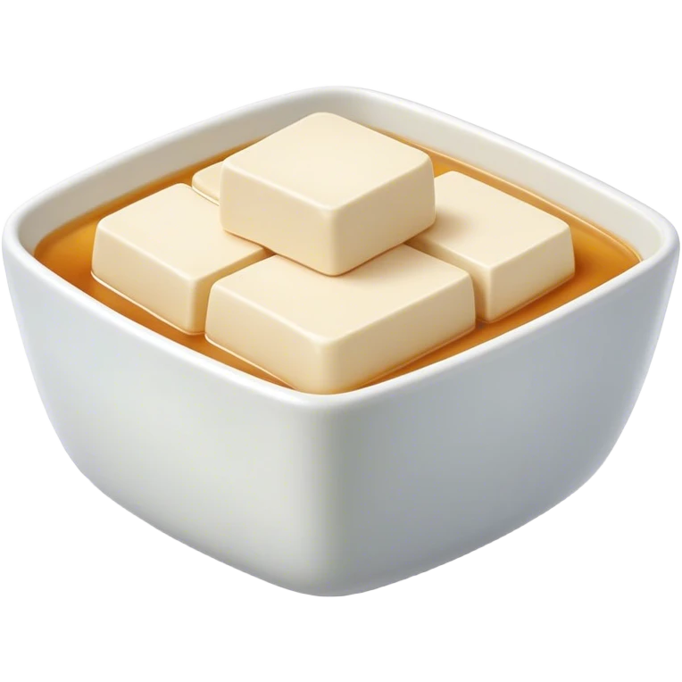 Cinematic Realistic Silken Tofu Dish Emoji, depicted as soft, smooth tofu in a delicate sauce rendered with lifelike detail and gentle, natural lighting. emoji