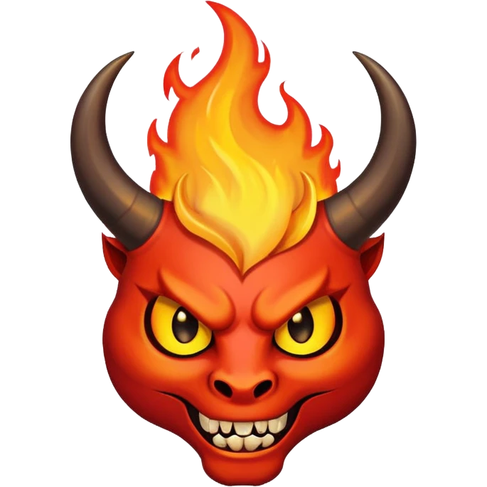 devil horn on fire logo emoji
