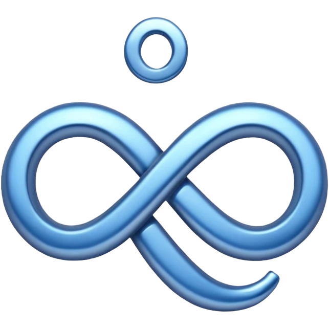 Infinity symbol with blue color emoji