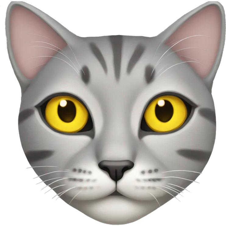 Selver cat with yellow eyes emoji