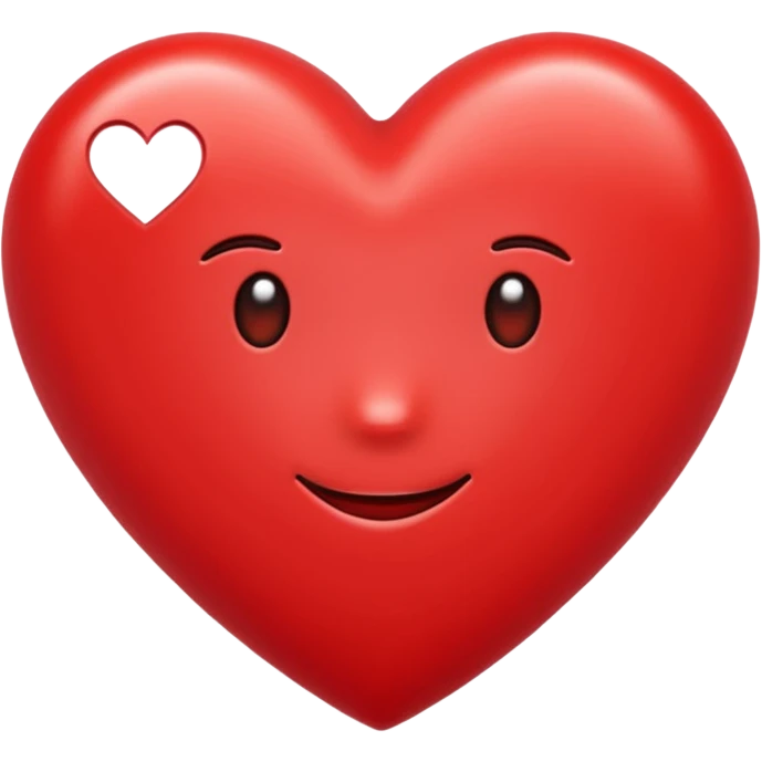 Emoji, red heart, simple shape, clean design emoji