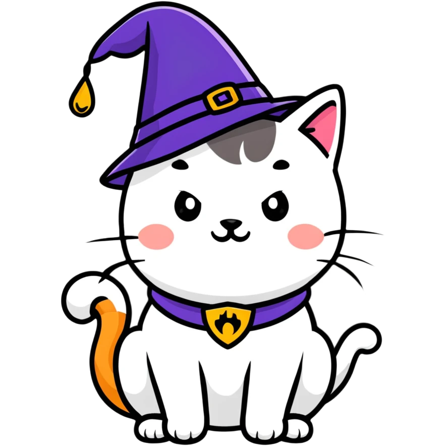 Cat wearing wizard hat emoji