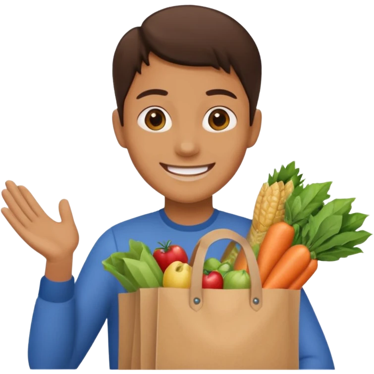 holding a grocery bag emoji